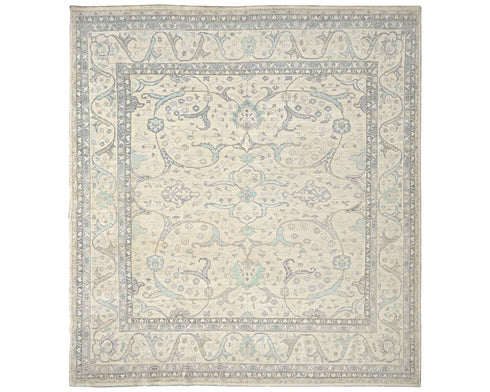 12x12 Zeigler Beige Afghan Hand Knotted Square Wool Area Rug